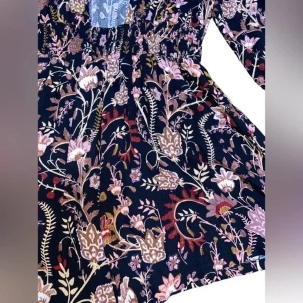 FREE PEOPLE - Pretty and Free Black Floral Print Romper - Picture 5 of 7